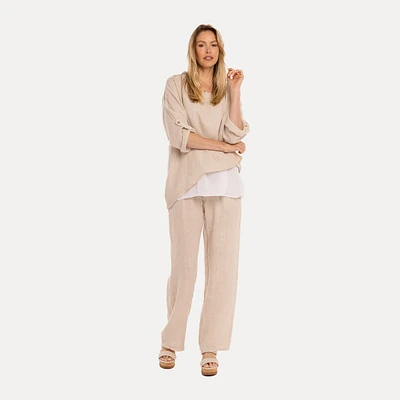 M Made Italy — Tunique tissée à manches longues pour femme