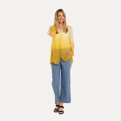 M Made Italy — Chemise à manches longues tissée et tricotée pour femme