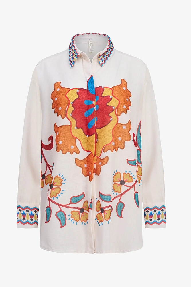 Chemise bohème brodée | Ema&Carla