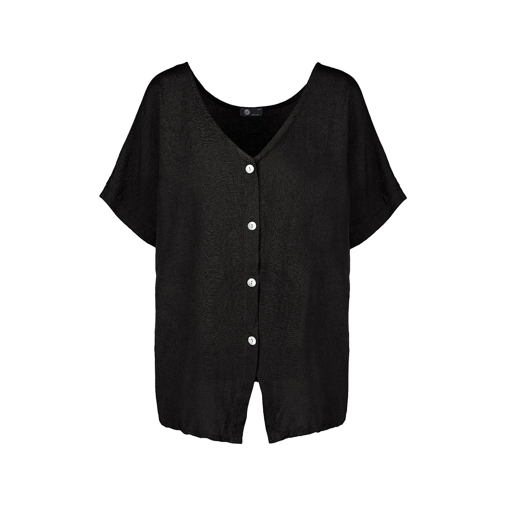 M Made Italy — Women's Woven Short Sleeve Shirt