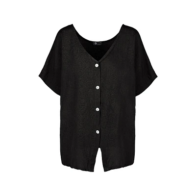 M Made Italy — Women's Woven Short Sleeve Shirt