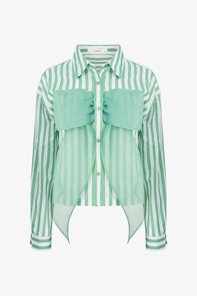 Striped Bow Shirt | Ema&Carla