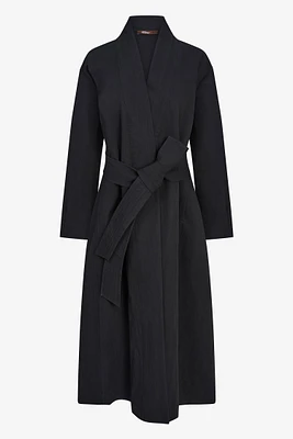Manteau noir ceinturé | Ema&Carla