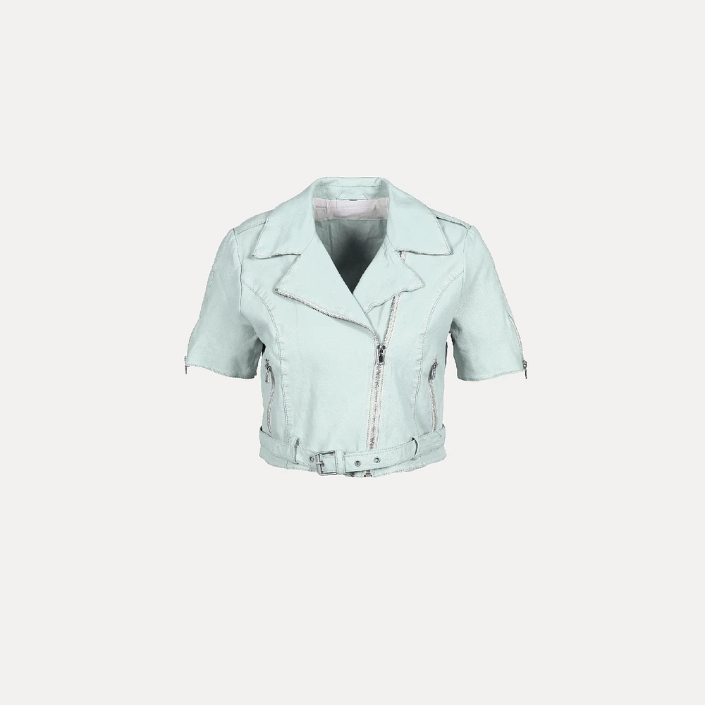 Freaky Nation | Women's Leather Jacket Without Sleeves