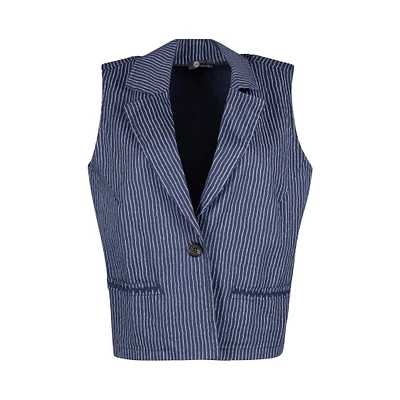Veste tissée sans manches pour femme