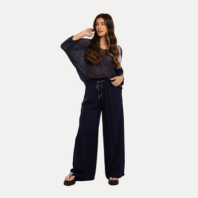 M Made Italy — Pull en tricot à manches trois-quarts pour femme