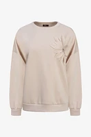 Floral Beige Sweatshirt | Ema&Carla