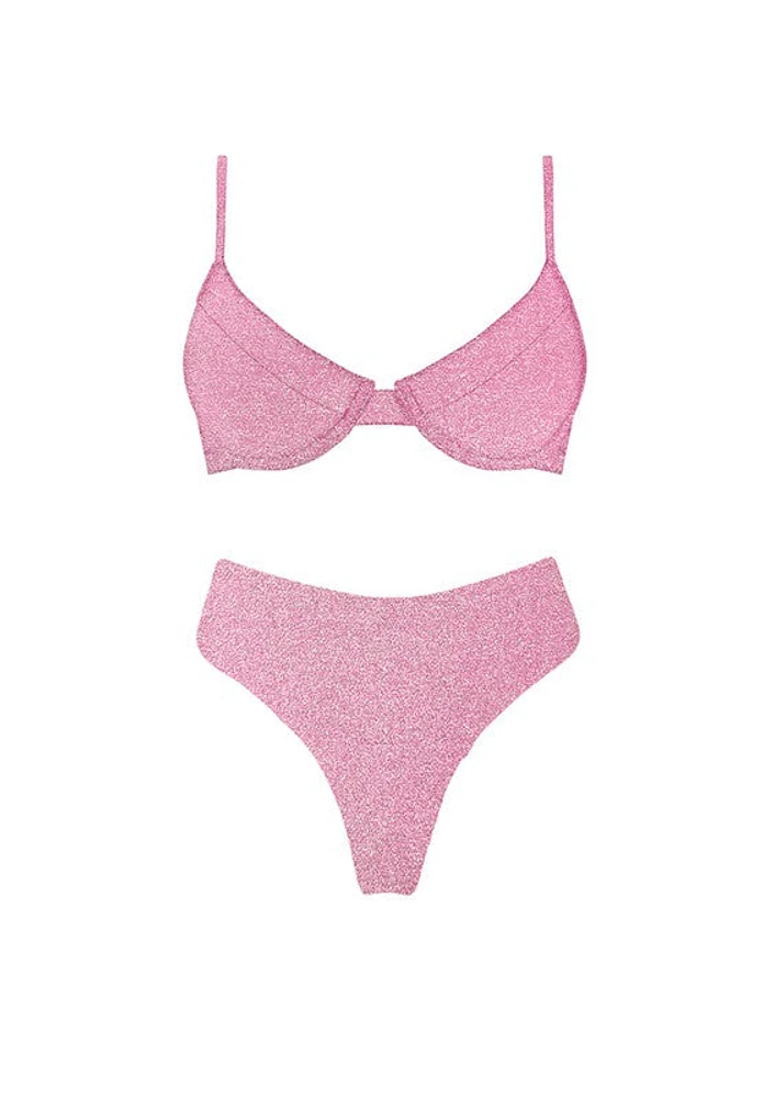 Rose Shimmer Bikini Set