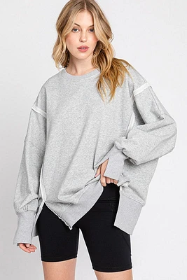 Heather Grey Oversized Sweatshirt