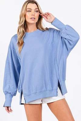 Blue Oversized Sweatshirt