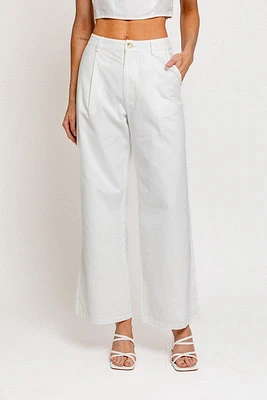 White Pleated Pants
