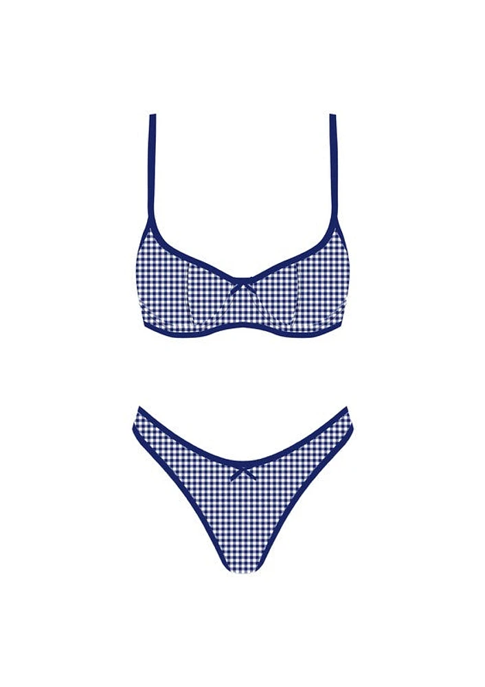 Blue Checker Bikini Set