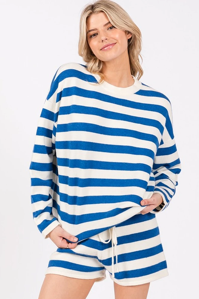 White Striped Long Sleeve Set