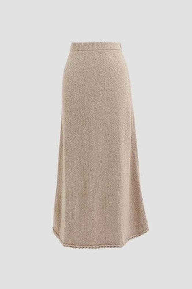 Braided Knit Midi Skirt