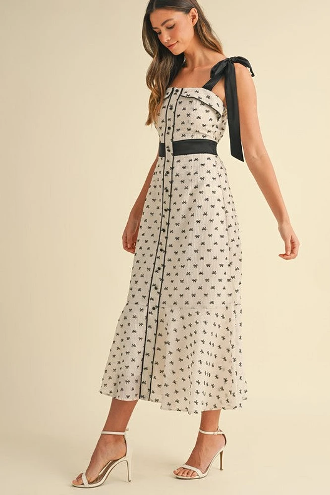 White & Black Bow Maxi