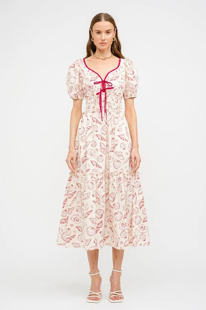 Red Sea Shell Midi Dress
