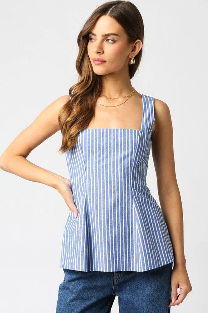 White Stripe Top