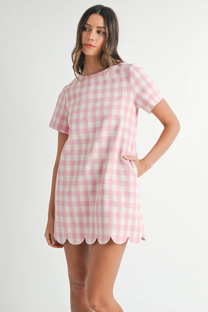 Pink Plaid Mini Dress