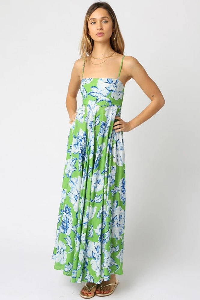 Green Floral Maxi Dress