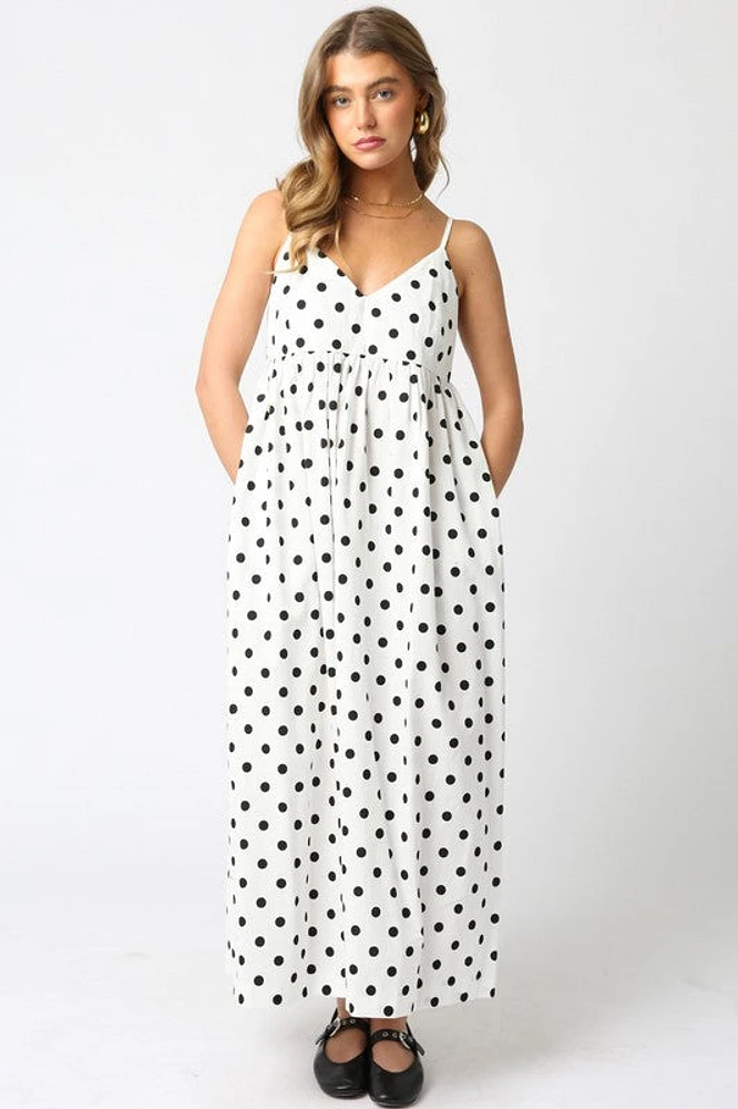 White & Black Polka Dot Dress