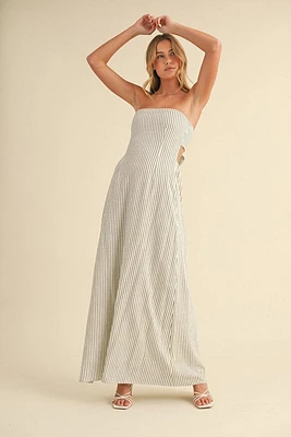 Striped Tie Back Maxi Dress