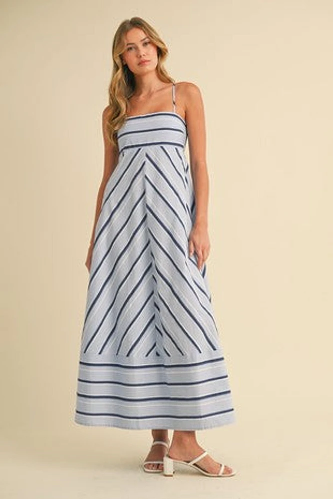 Striped Flare Maxi Dress