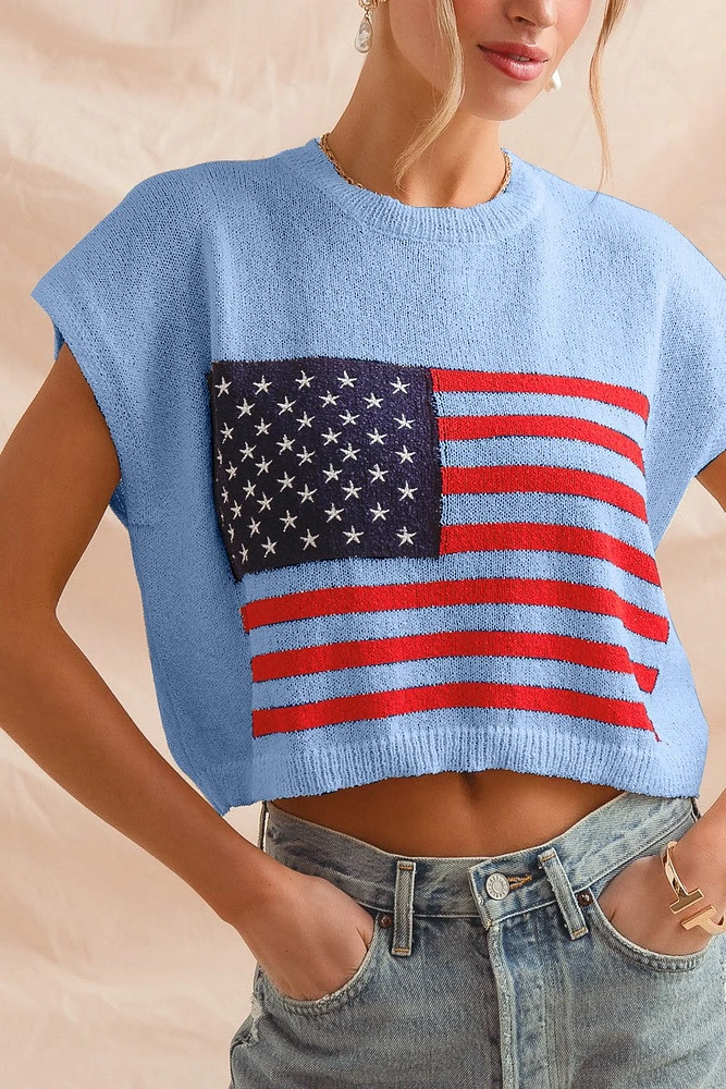 American Flag Boxy Top