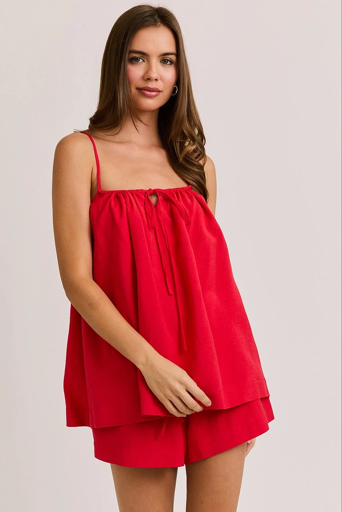 Red Spaghetti Top & Short Set