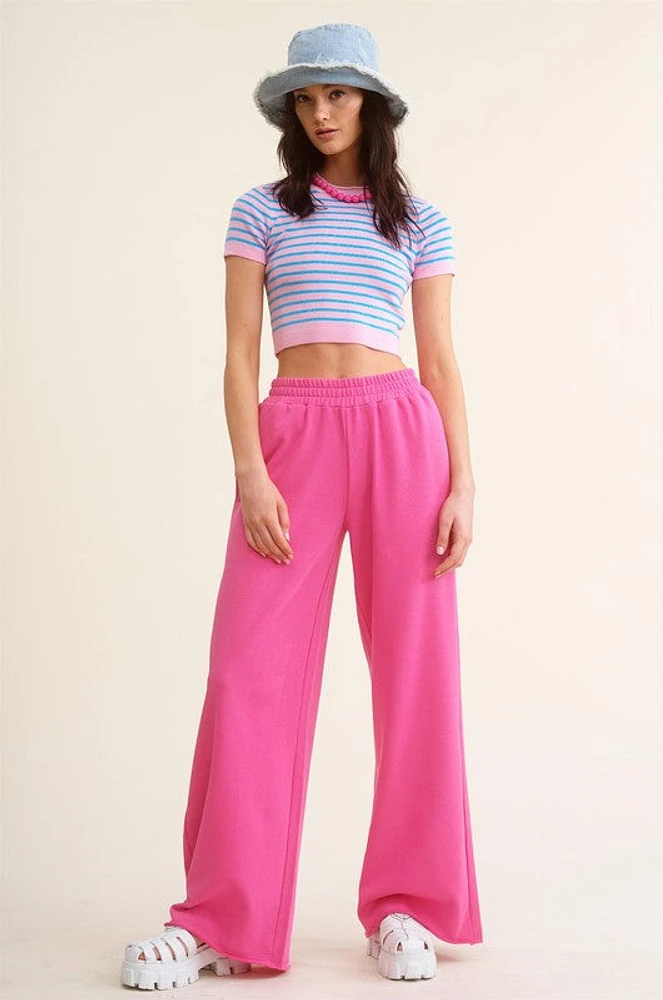 Pink Wide Leg Sweatpants