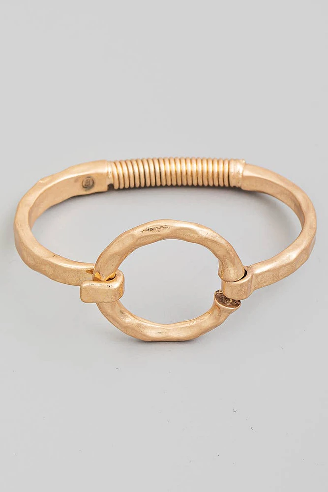 Hammered Circle Bangle Bracelet