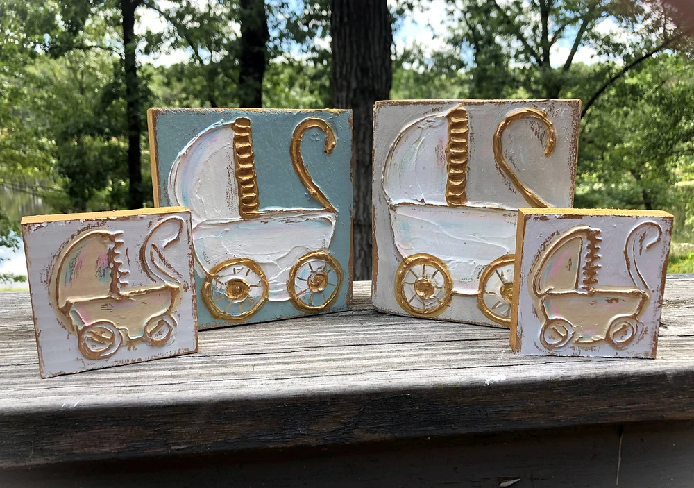 Baby Carriage Handmade Block