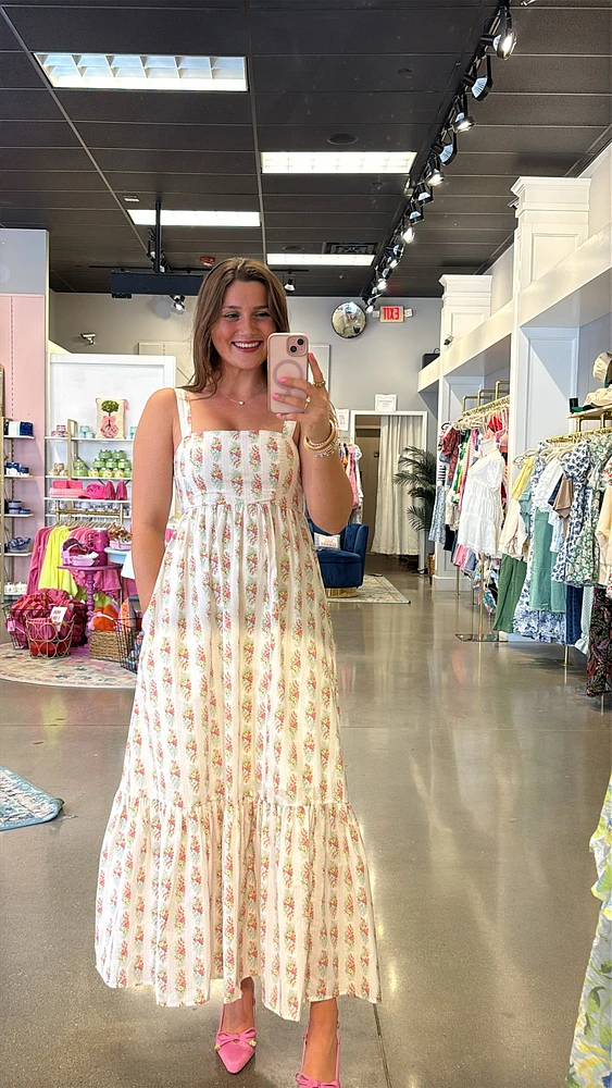 White Floral Maxi Dress