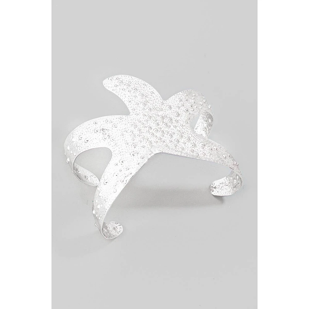 Silver Starfish Cuff Bracelet