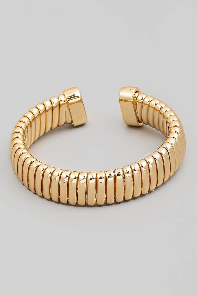 Flat Metallic Coil Bracelet