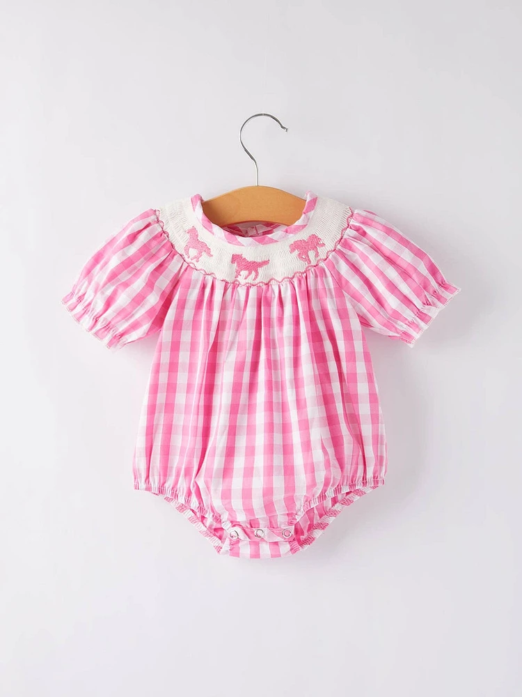 Horse Smocking Girls Romper