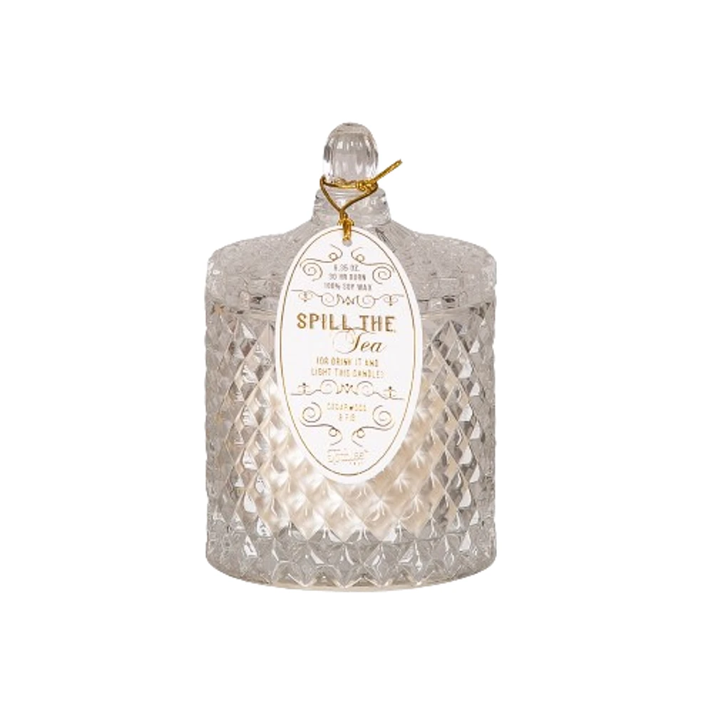 Crystal White Spill the Tea Candle