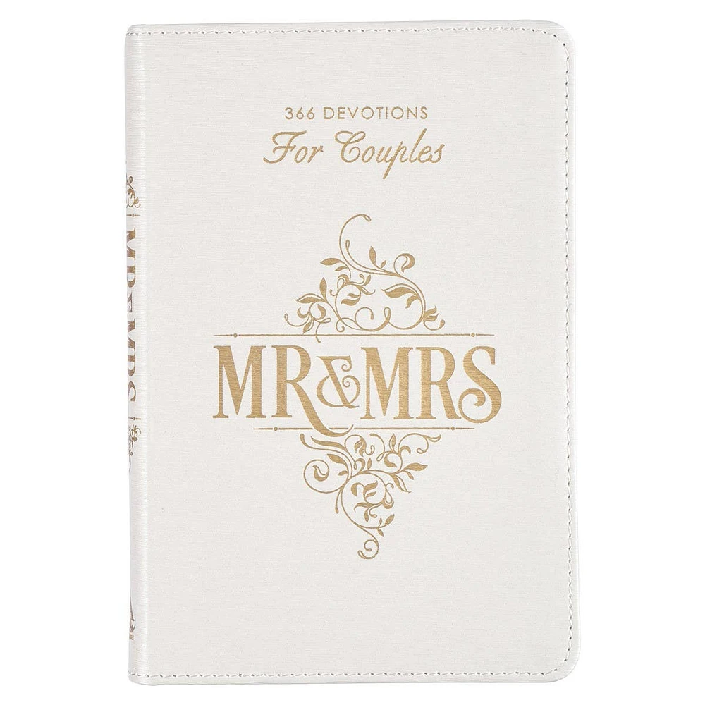 Mr. & Mrs. Devotional White Faux Leather