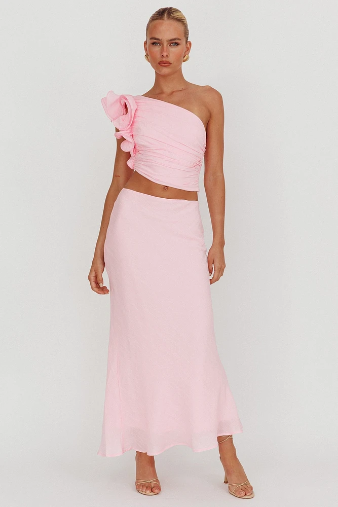 Pink Ruffle Top & Skirt Set