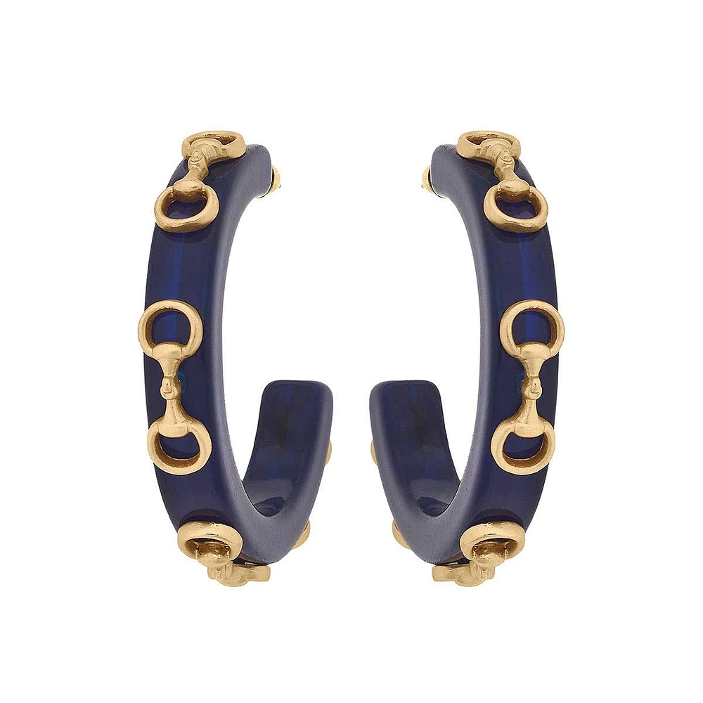 Sutton Horsebit Resin Hoop Earrings