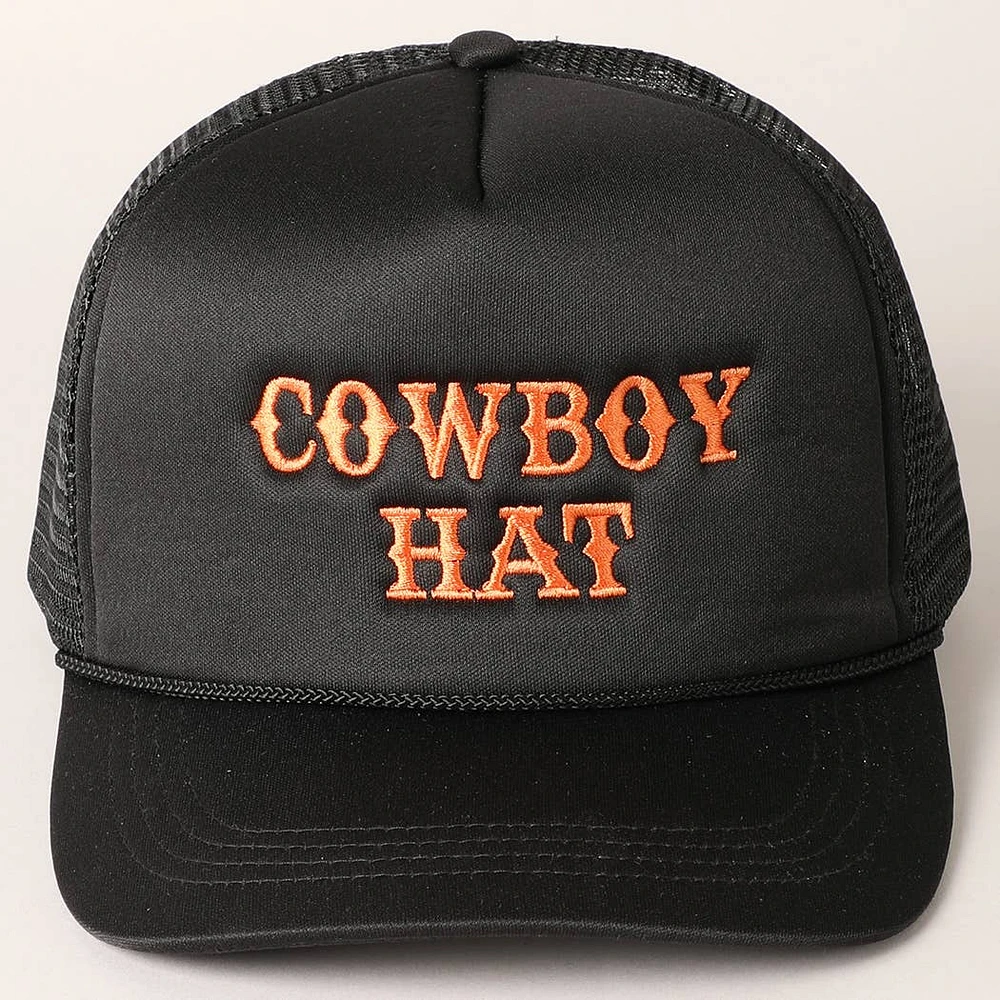 Cowboy Embroidery Trucker Hat