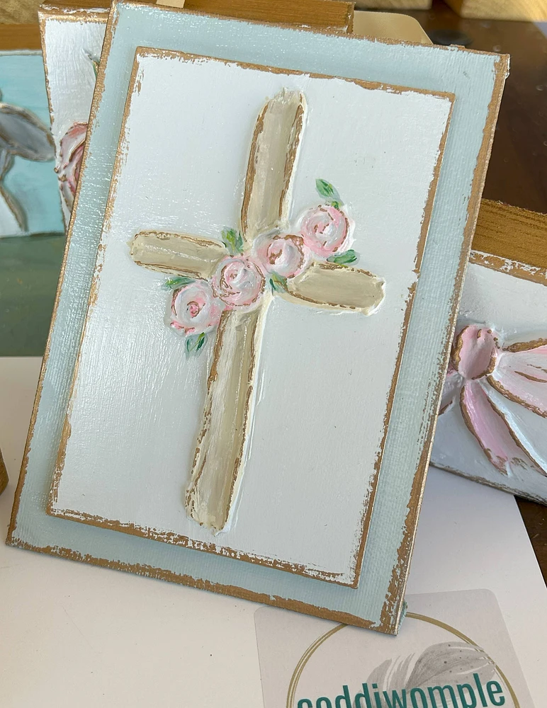 Cross w Roses Block
