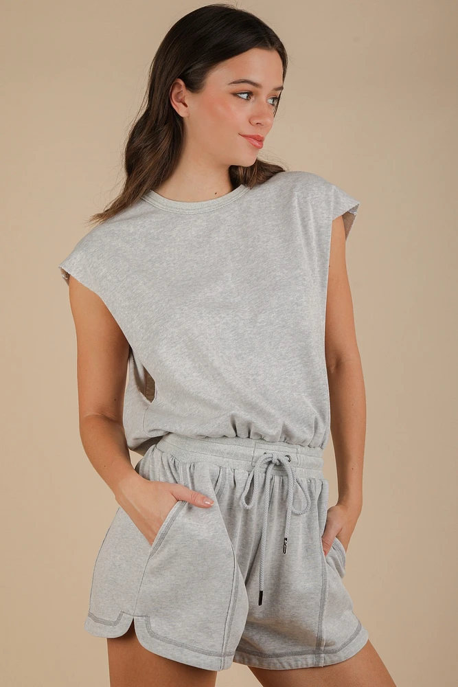 Gray Washed Romper