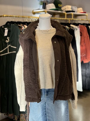 Brown Sherpa Vest