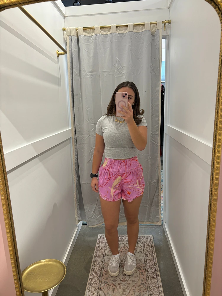 Pink Swirl Athletic Shorts