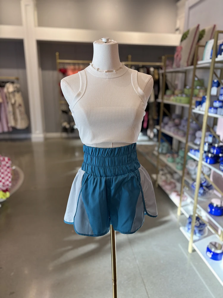 Teal Two Toned Athletic Shorts