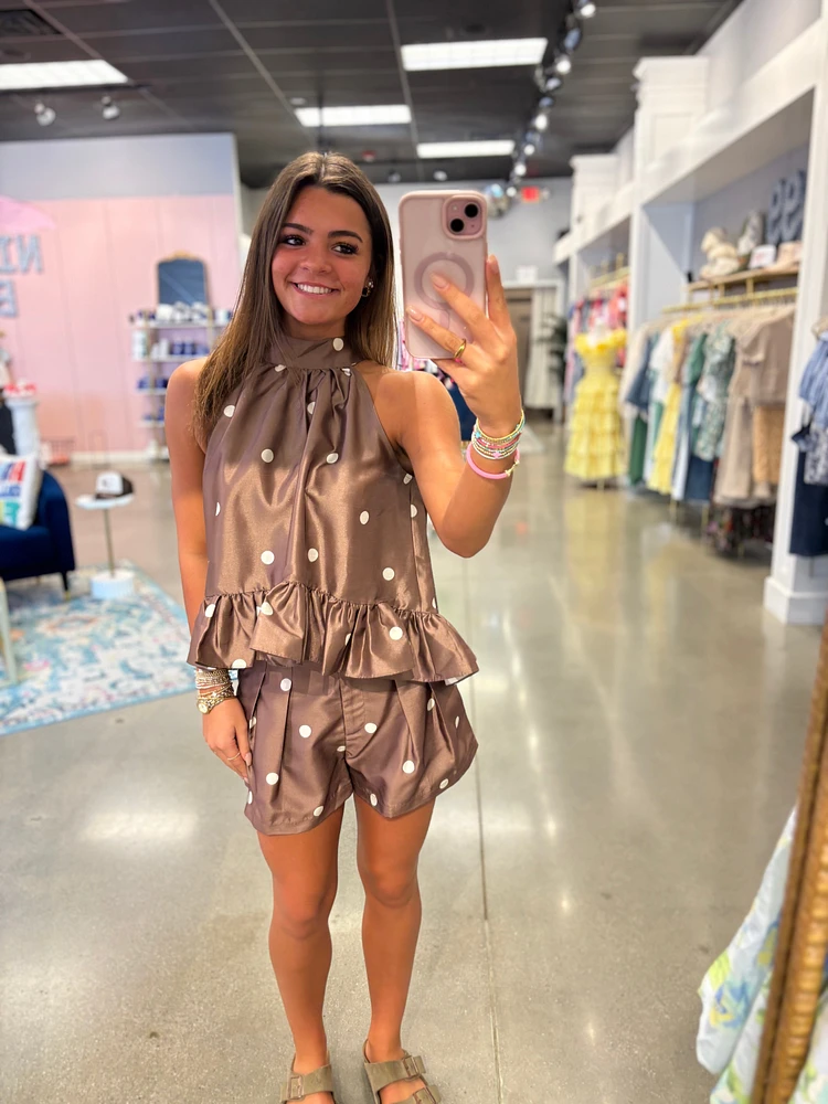Brown Polka Dot Set