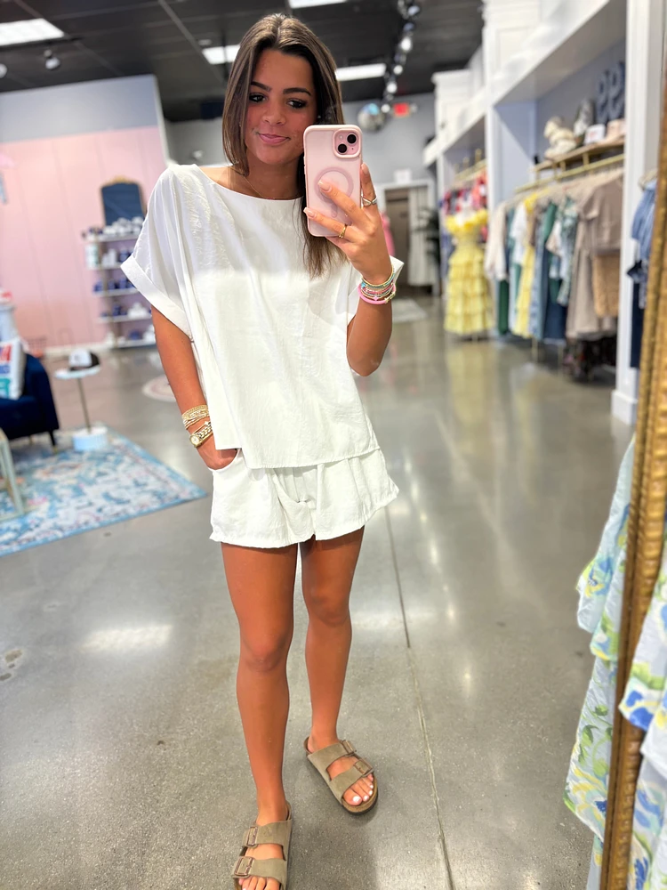 White Two Piece Lounge Set