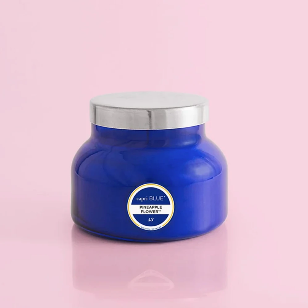 Pineapple Flower Blue Signature Jar 19 OZ