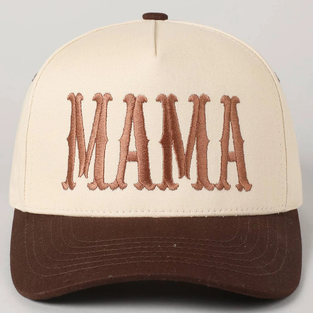 MAMA Embroidery Baseball Cap/ Brown