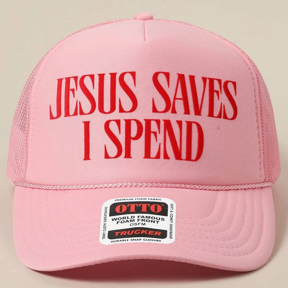 Jesus Saves Hat/ Light Pink